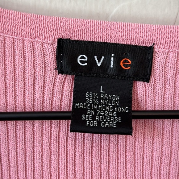 Y2K Baby Pink Cable Knit Button Down Sweater Size L - Picture 3 of 5